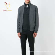 Mens Heavy Cashmere Cardigan Sweater com zíper